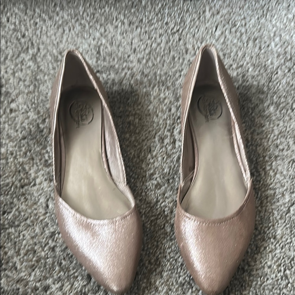 Life Stride Silver and Pink Pointed Toe Flats